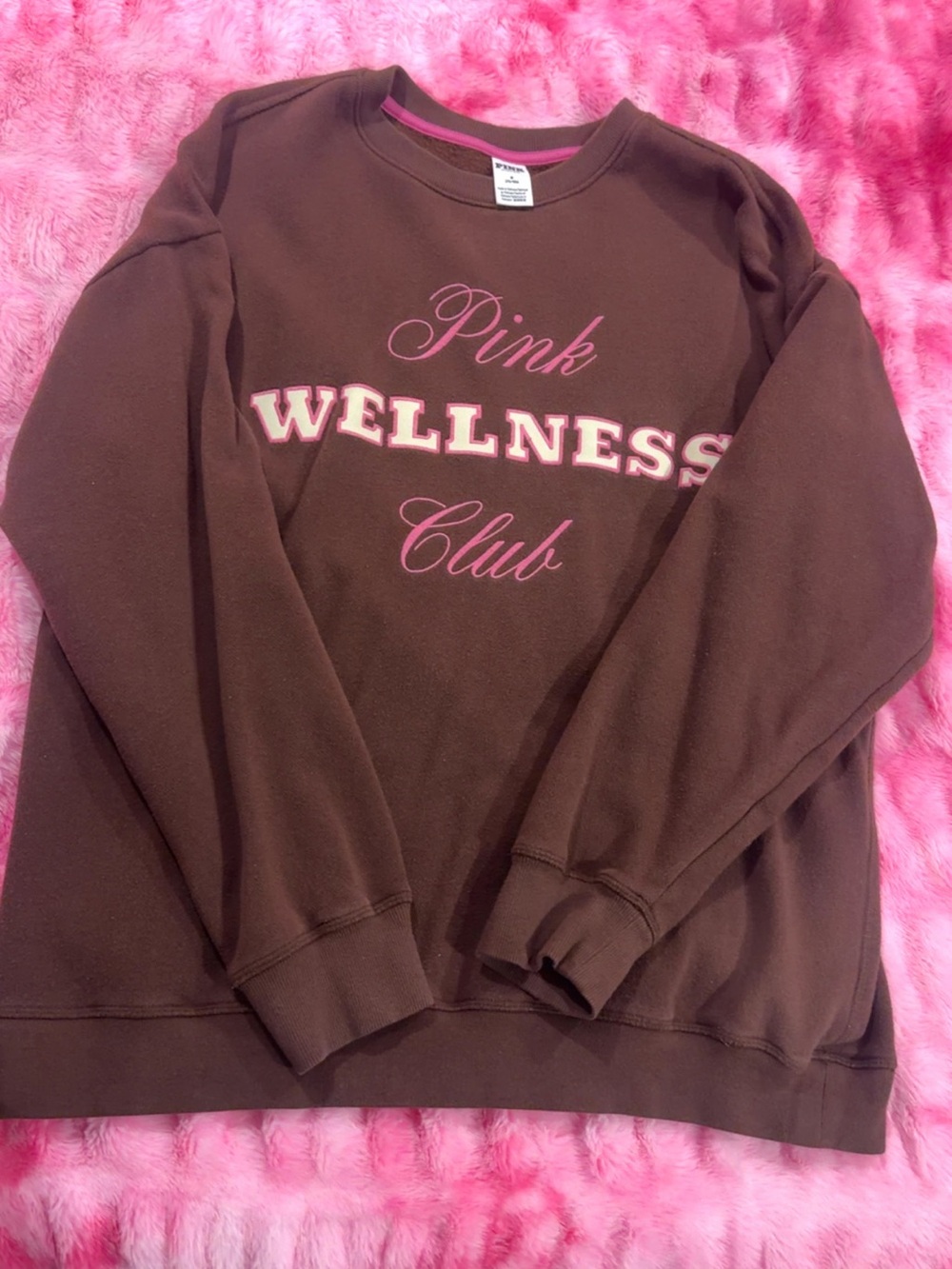 Pink Wellness Club Brown Crewneck Sweatshirt